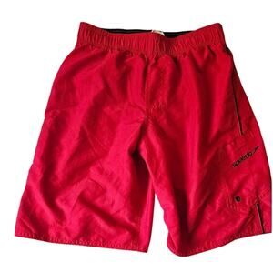 Speedo Boys Youth Swim Trunks Board Shorts Size XL Red Mesh